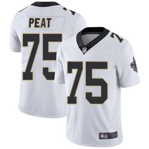 Men New Orleans Saints Limited White Andrus Peat Road Jersey NFL Football #75 Vapor Untouchable Jersey->women nfl jersey->Women Jersey